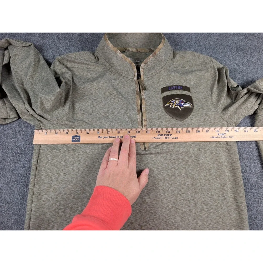 Baltimore‎ Ravens Salute To Service Nike 1/4 Zip Pullover Mens Small Green